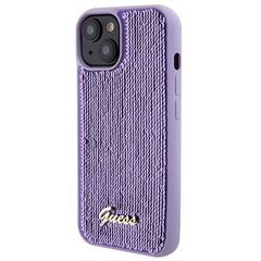 Guess GUHCP15SPSFDGSU iPhone 15 6.1" fioletowy|purple hardcase Sequin Script Metal цена и информация | Чехлы для телефонов | hansapost.ee