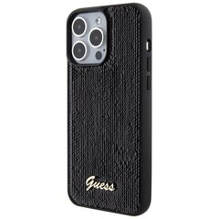 Guess GUHCP15XPSFDGSK iPhone 15 Pro Max 6.7" czarny|black hardcase Sequin Script Metal цена и информация | Чехлы для телефонов | hansapost.ee