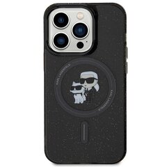 Karl Lagerfeld KLHMP15LHGKCNOK iPhone 15 Pro 6.1" czarny|black hardcase Karl&Choupette Glitter MagSafe цена и информация | CG Mobile Телефоны и аксессуары | hansapost.ee