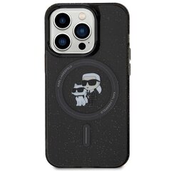 Чехол Karl Lagerfeld для iPhone 15 Pro 6,1 KLHMP15LHGKCNOK черный HC Magsafe IML KC Glitter цена и информация | Чехлы для телефонов | hansapost.ee