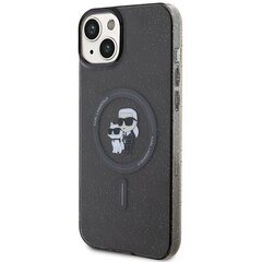 Karl Lagerfeld KLHMP15SHGKCNOK iPhone 15 6.1" czarny|black hardcase Karl&Choupette Glitter MagSafe цена и информация | Чехлы для телефонов | hansapost.ee