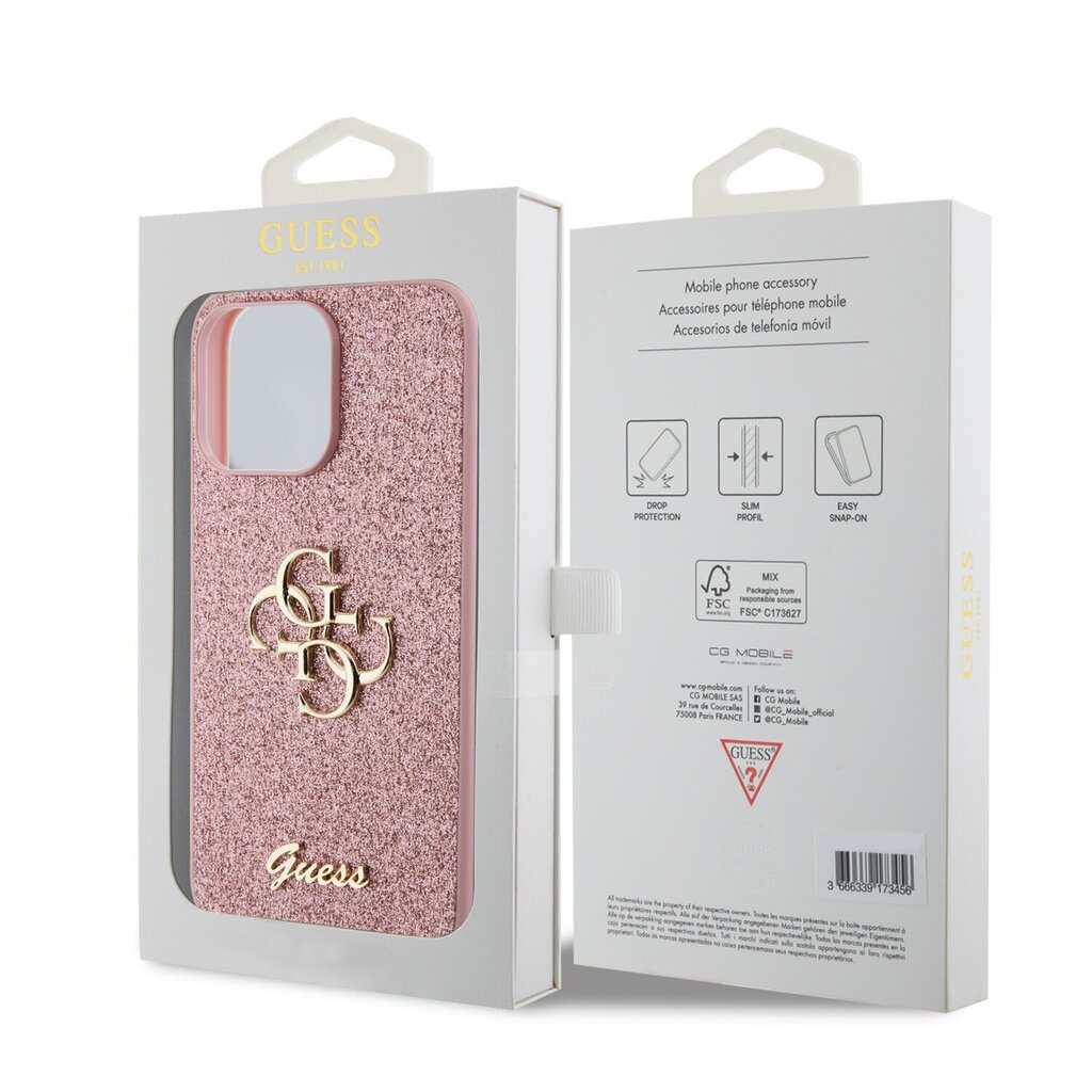 Guess PU Fixed Glitter 4G Case GUHCP15XHG4SGP hind ja info | Telefonide kaitsekaaned ja -ümbrised | hansapost.ee