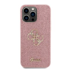 Guess PU Fixed Glitter 4G Metal Logo Case for iPhone 15 Pro Max Pink цена и информация | CG Mobile Мобильные телефоны, Фото и Видео | hansapost.ee