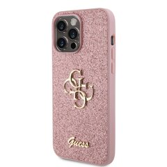 Guess PU Fixed Glitter 4G Metal Logo Case for iPhone 15 Pro Max Pink цена и информация | CG Mobile Телефоны и аксессуары | hansapost.ee