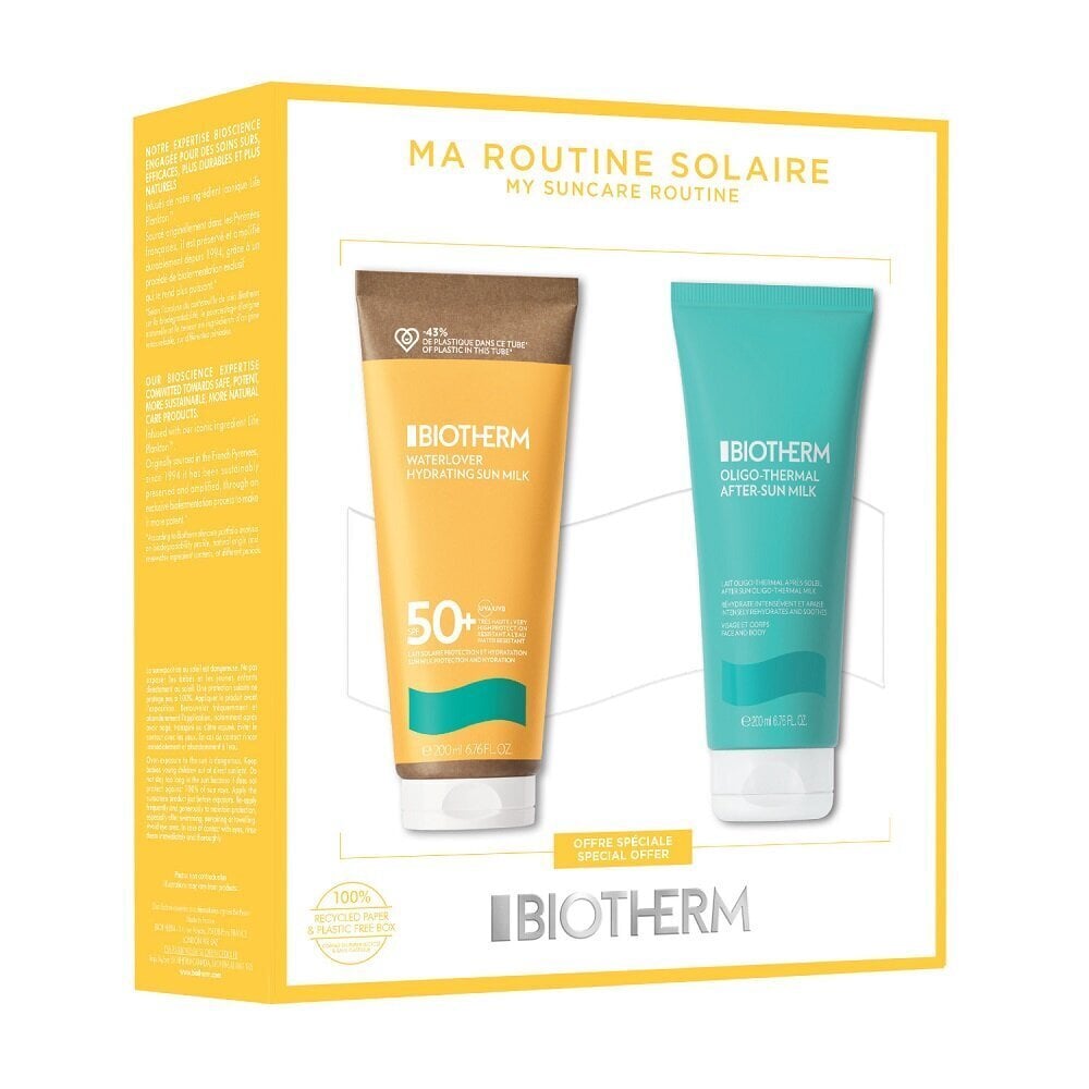 Kehahooldustoodete komplekt naistele Biotherm Waterlover Spf50 piim 200 ml + After Sun Milk kreem 200 ml цена и информация | Kehakreemid, kehaõlid ja losjoonid | hansapost.ee