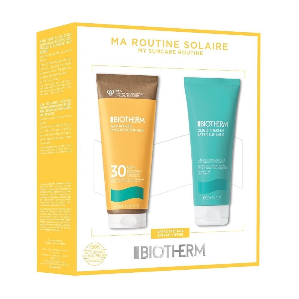 Kehahooldustoodete komplekt naistele Biotherm Waterlover Spf30 piim 200 ml + After Sun Milk kreem 200 ml price and information | Kehakreemid, kehaõlid ja losjoonid | hansapost.ee