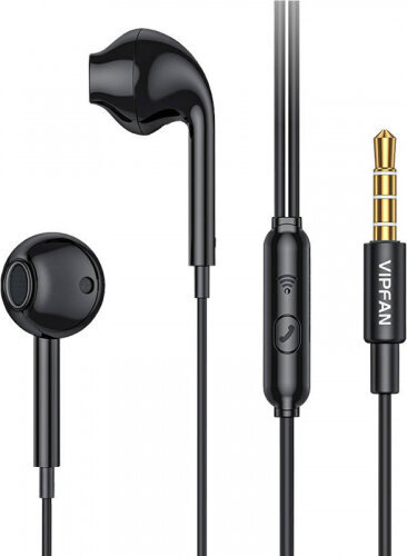Vipfan M15 wired in-ear headphones, 3.5mm jack, 1m (black) hind ja info | Kõrvaklapid | hansapost.ee