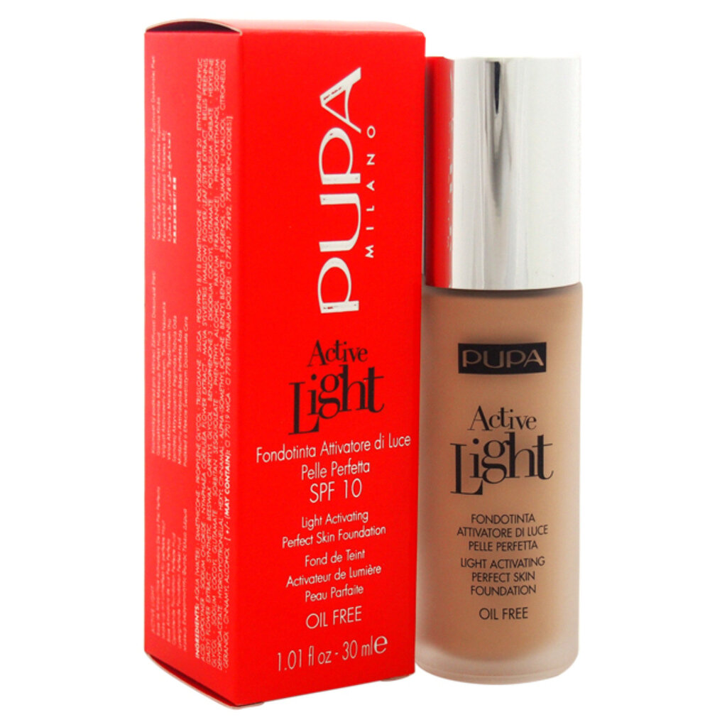 Kreminė pudra su SPF10 Pupa Active Light Perfect Skin 30 ml, 030 hind ja info | Jumestuskreemid ja puudrid | hansapost.ee