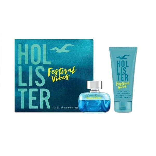 Komplekt Hollister Festival Vibes meestele: EDT 50 ml + šampoon-dušigeel 100 ml hind ja info | Parfüümid meestele | hansapost.ee