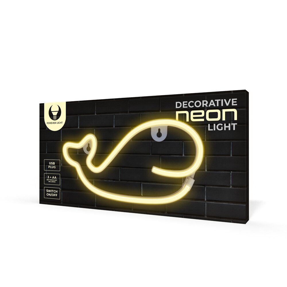 Neon LED kuju Whale hind ja info | Seinavalgustid | hansapost.ee