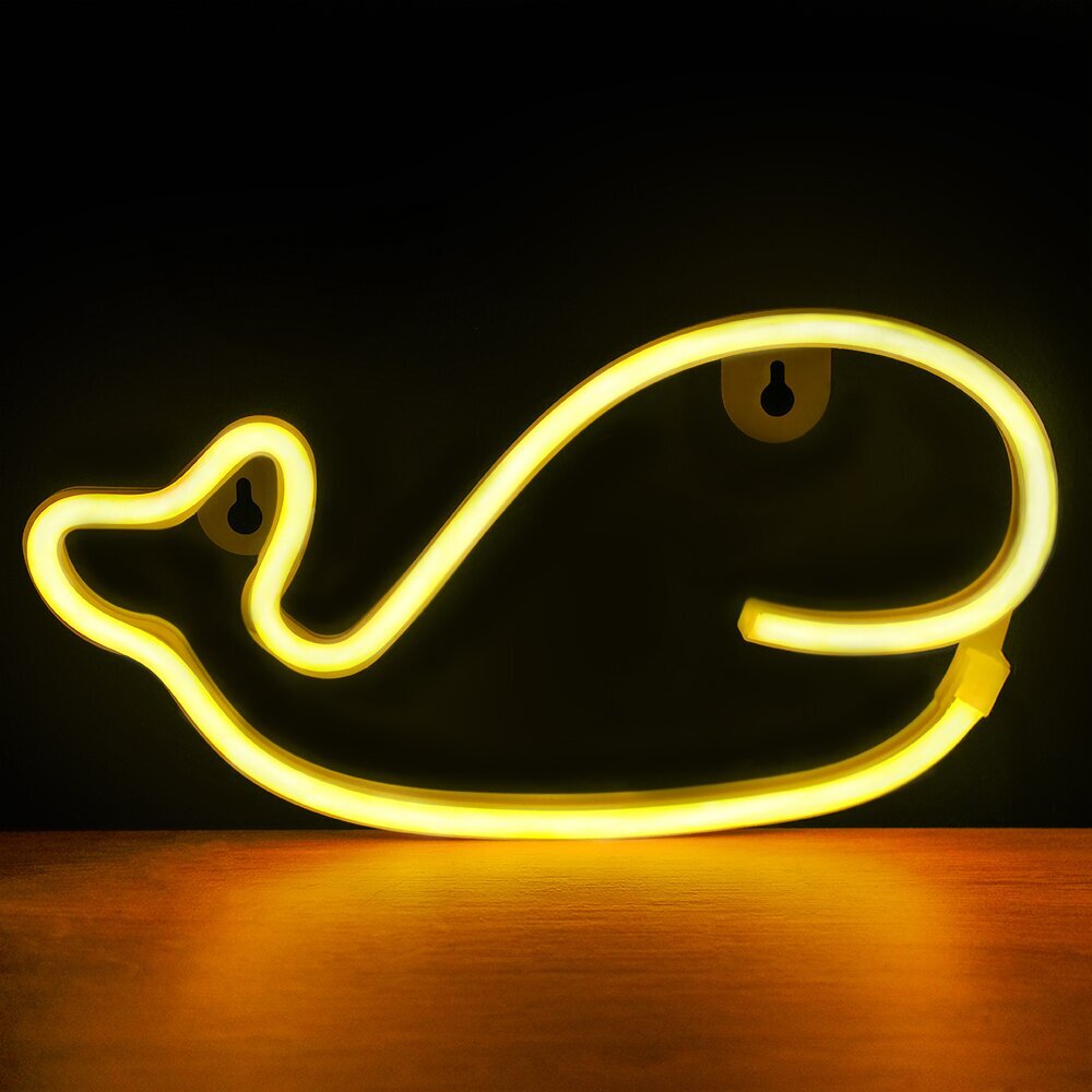 Neon LED kuju Whale цена и информация | Seinavalgustid | hansapost.ee