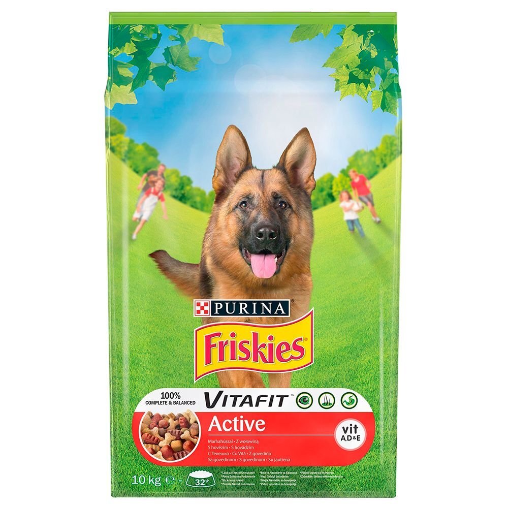 Purina Friskies aktiivsetele koertele Vitafit Active, 10 kg цена и информация | Koerte kuivtoit ja krõbinad | hansapost.ee