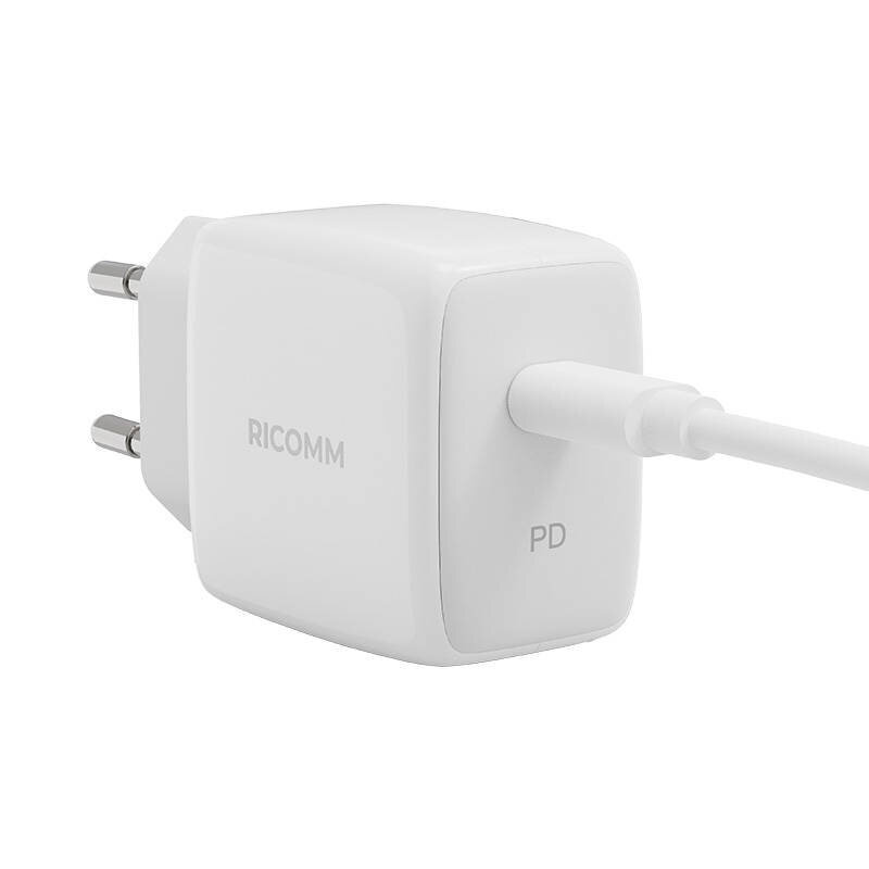 Ricomm seinalaadija 25W PD RC251 EU, 1xUSB-C + 2.1m USB-C Cable цена и информация | Laadijad mobiiltelefonidele | hansapost.ee