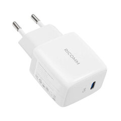 Ricomm seinalaadija 25W PD RC251 EU, 1xUSB-C + 2.1m USB-C Cable цена и информация | Зарядные устройства для телефонов | hansapost.ee