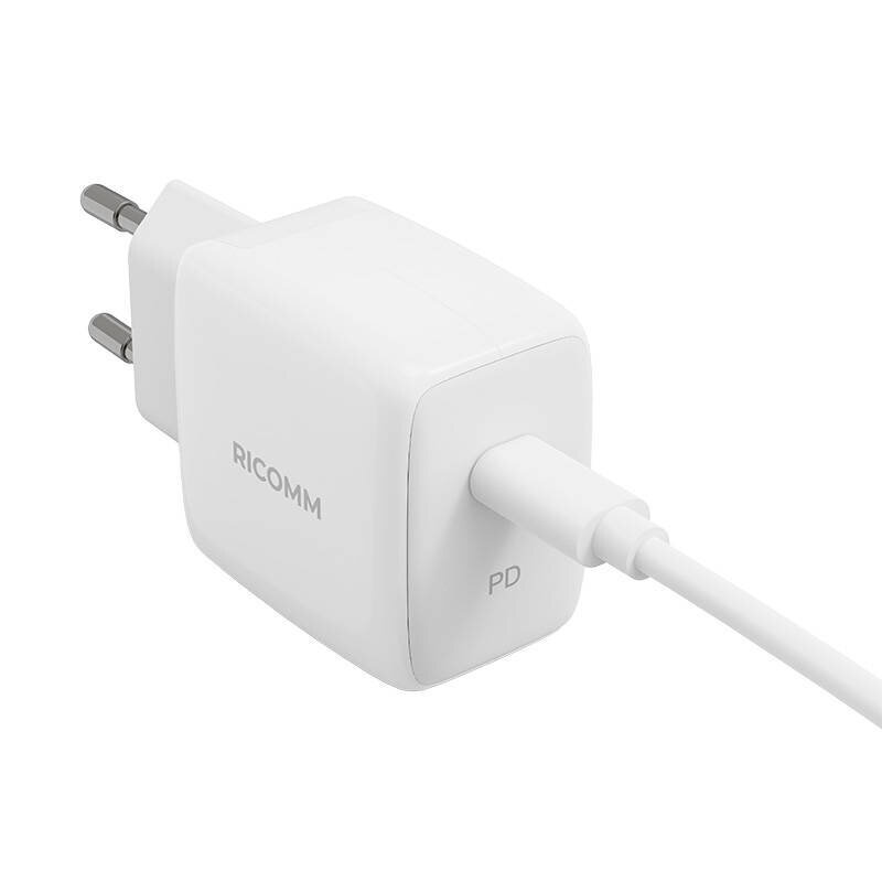 Ricomm seinalaadija 25W PD RC251 EU, 1xUSB-C + 2.1m USB-C Cable цена и информация | Laadijad mobiiltelefonidele | hansapost.ee