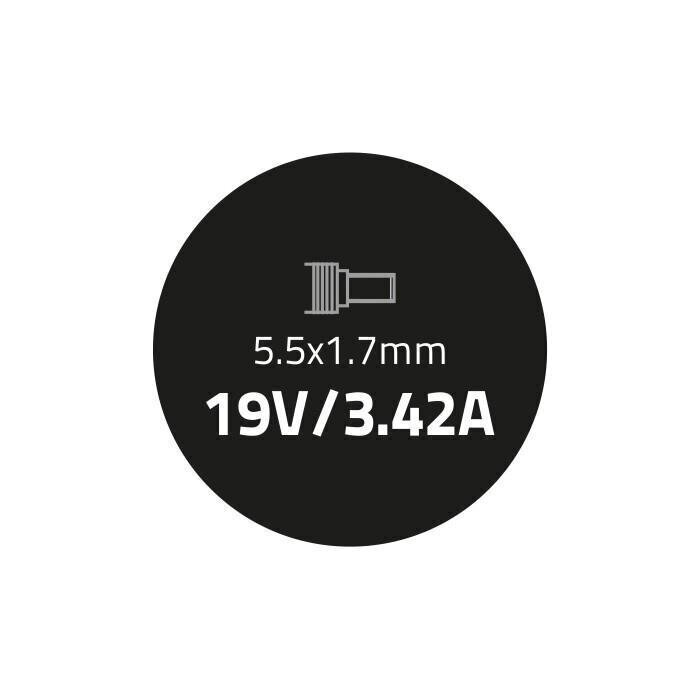 Qoltec 19V, 3.42A, 65W hind ja info | Sülearvuti laadijad | hansapost.ee