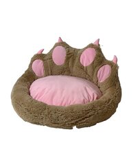 Лежак для собаки GoGift Claws, 75х75 см, коричневый/розовый цвет цена и информация | Лежаки, домики | hansapost.ee