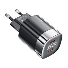 Adapter Toocki 2x USB-C, GaN 35W laadija, must цена и информация | Toocki Телефоны и аксессуары | hansapost.ee