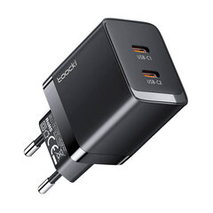 Toocki Charger laadija 2C GaN 40W must цена и информация | Зарядные устройства для телефонов | hansapost.ee