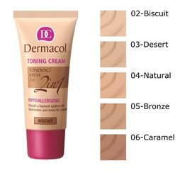 Крем-пудра Dermacol Toning Cream 2in1, 30 мл, Biscuit цена и информация | Пудры, базы под макияж | hansapost.ee