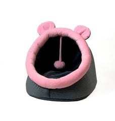 Лежак для собак с ушками GoGift, 40x45x34 см, серый/розовый цена и информация | Лежаки, домики | hansapost.ee