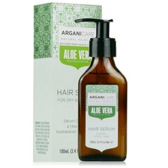 Niisutav seerum juustele Arganicare Aloe vera, 100 ml hind ja info | Juuksemaskid, õlid ja seerumid | hansapost.ee