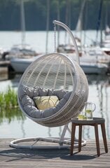 HANGING CHAIR COCOON DE LUXE 120X73X195CM ECO-RATTAN WHITE, PILLOW GRAY цена и информация | Садовые стулья, кресла, пуфы | hansapost.ee