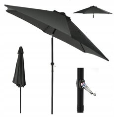 Garden umbrella with a crank, anthracite, diameter 270cm hind ja info | Päikesevarjud ja markiisid | hansapost.ee