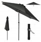 Garden umbrella with a crank, anthracite, diameter 270cm цена и информация | Päikesevarjud ja markiisid | hansapost.ee