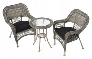 Комплект уличной мебели из 3 частей, серый цвет цена и информация | Комплекты уличной мебели | hansapost.ee