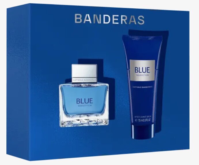 Kinkekomplekt Antonio Banderas Blue Seduction meestele: tualettvesi EDT, 50 ml + raseerimisjärgne palsam, 75 ml цена и информация | Parfüümid meestele | hansapost.ee