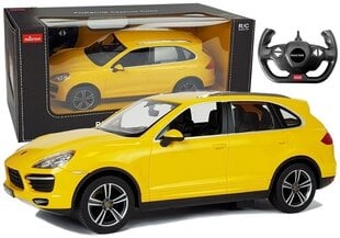 Автомобиль Porsche Cayenne Rastar с пультом дистанционного управления 1:14, желтый цена и информация | Игрушки для мальчиков | hansapost.ee