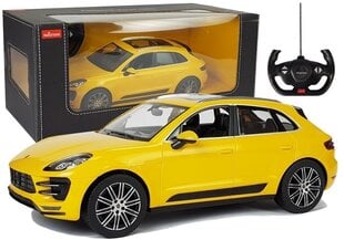 Автомобиль Porsche Macan Turbo Rastar с пультом дистанционного управления 1:14, желтый цена и информация | Игрушки для мальчиков | hansapost.ee