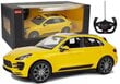 Auto Porsche Macan Turbo Rastar koos kaugjuhtimispuldiga 1:14, kollane цена и информация | Mänguasjad poistele | hansapost.ee