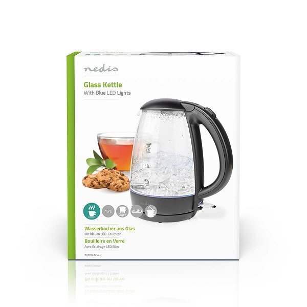 Nedis KAWK330EGS Electric Glass Kettle 1.7 l hind ja info | Veekeetjad | hansapost.ee