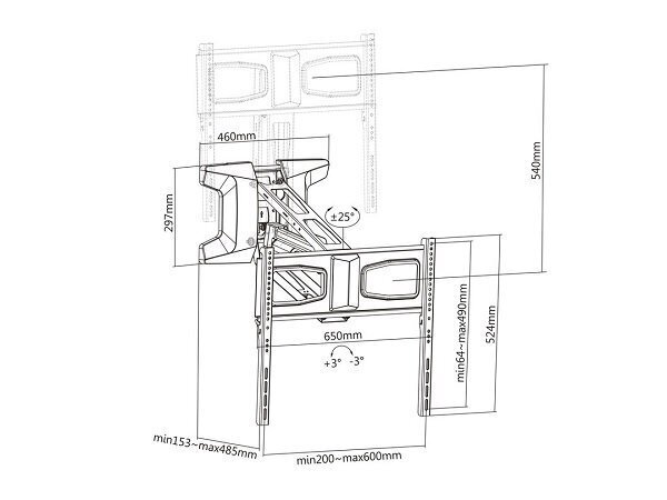 Multibrackets MB-9615 Motorized TV bracket with remote control for TVs up to 70" / 35kg hind ja info | Teleri seinakinnitused ja hoidjad | hansapost.ee