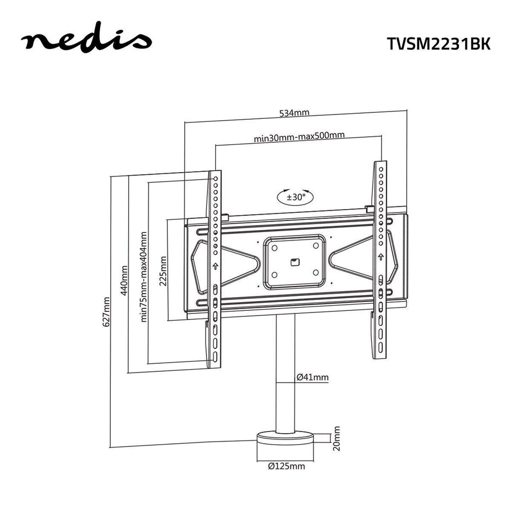 Nedis TVSM2231BK Table mount for TV up to 32-55" цена и информация | Teleri seinakinnitused ja hoidjad | hansapost.ee