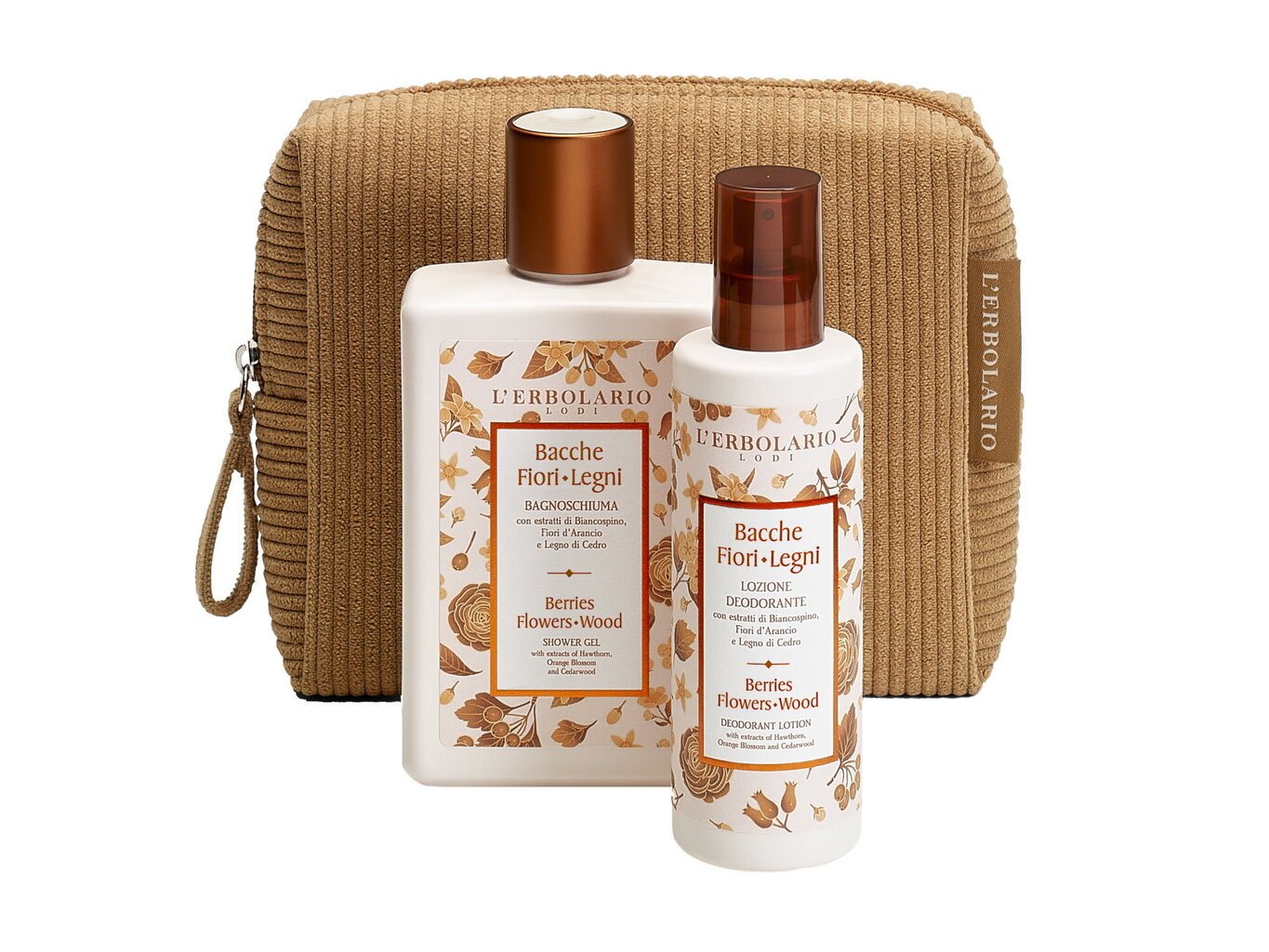 Kehahoolduskomplekt L' Erbolario Berries Flowers Wood Limited Edition naistele: dušigeel, 250 ml + deodorant, 100 ml hind ja info | Dušigeelid, õlid | hansapost.ee