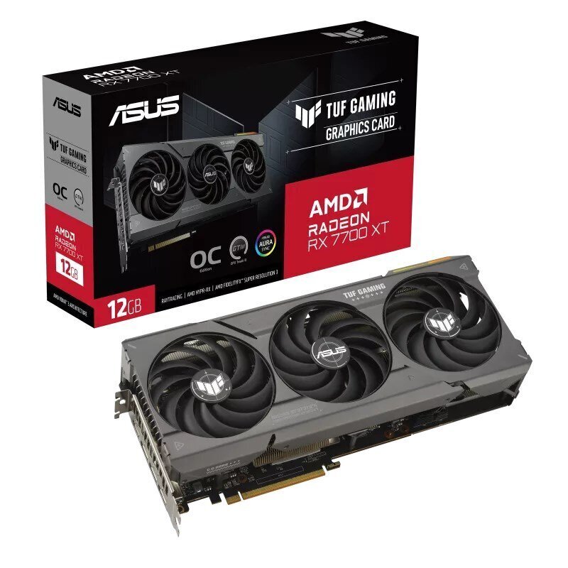 Asus TUF Gaming Radeon RX 7700 XT OC Edition (TUF-RX7700XT-O12G-GAMING) hind ja info | Videokaardid | hansapost.ee