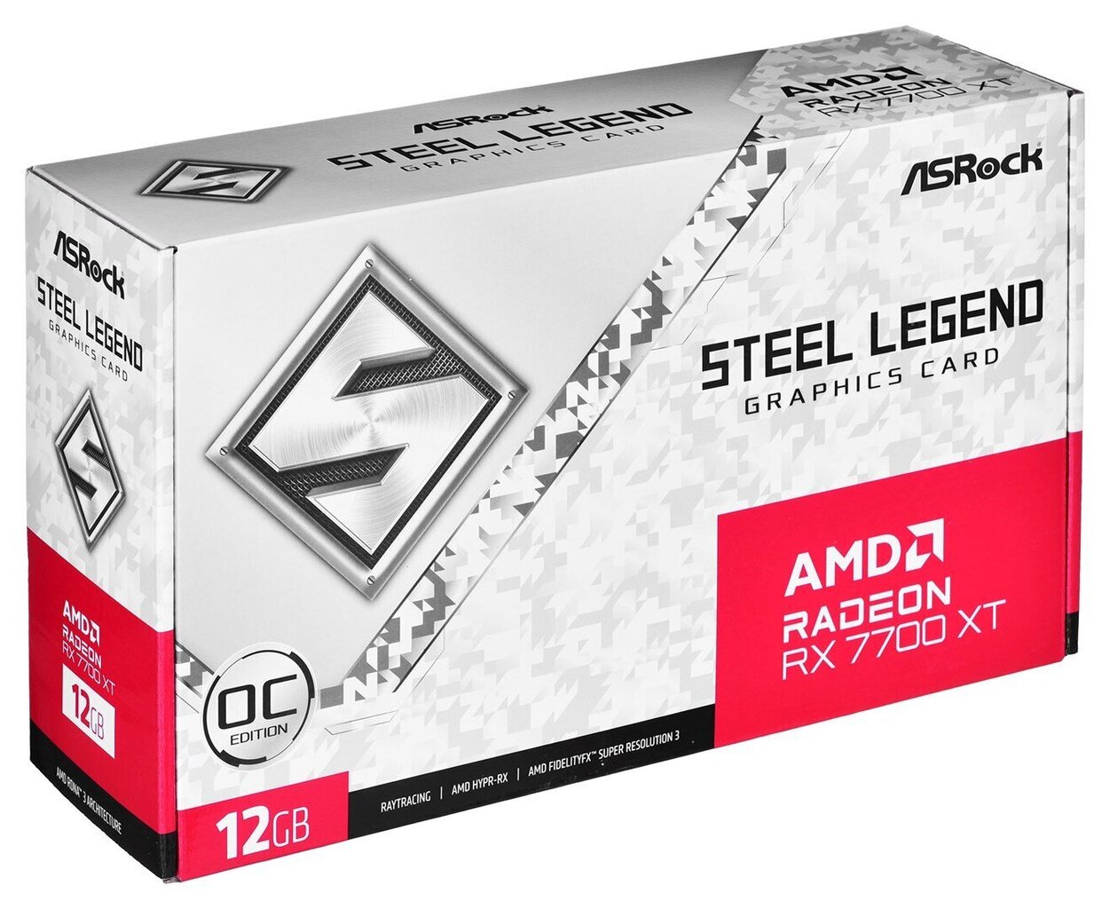 ASRock AMD Radeon RX 7700 XT Steel Legend OC (RX7700XT SL 12GO) цена и информация | Videokaardid | hansapost.ee