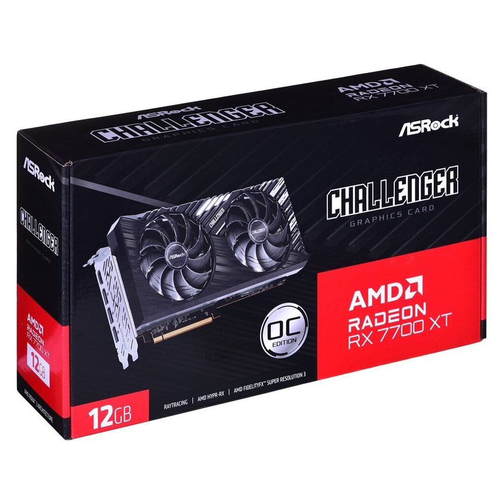 ASRock AMD Radeon RX 7700 XT Challenger 12GB OC (RX7700XT CL 12GO) цена и информация | Videokaardid | hansapost.ee