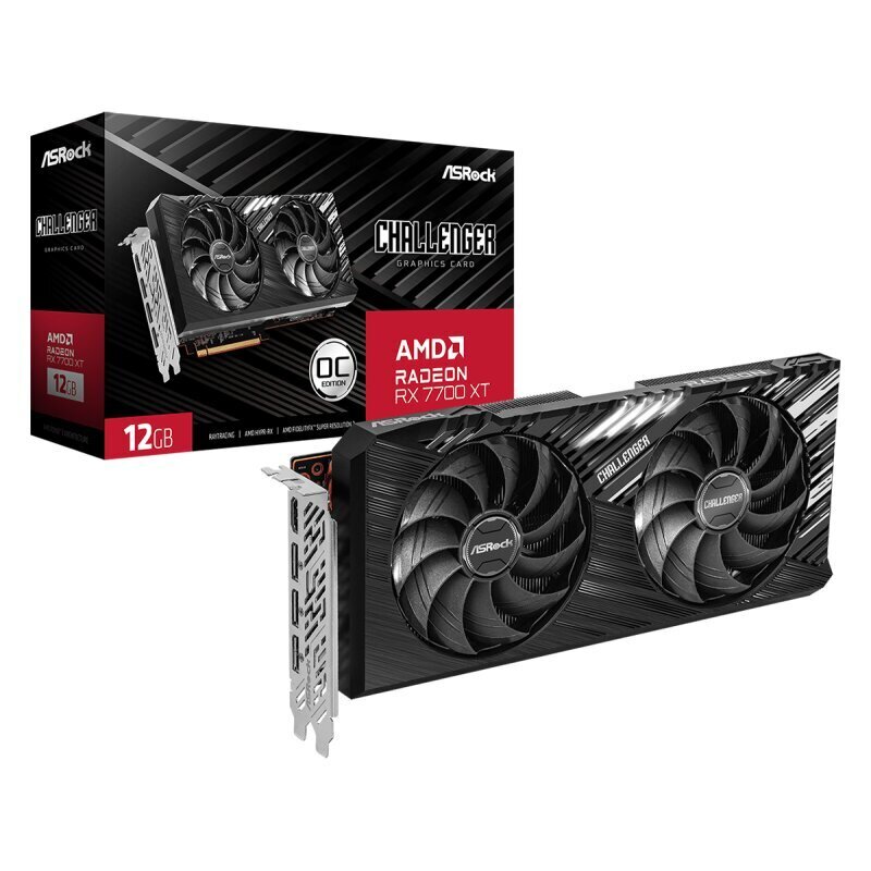 ASRock AMD Radeon RX 7700 XT Challenger 12GB OC (RX7700XT CL 12GO) hind ja info | Videokaardid | hansapost.ee