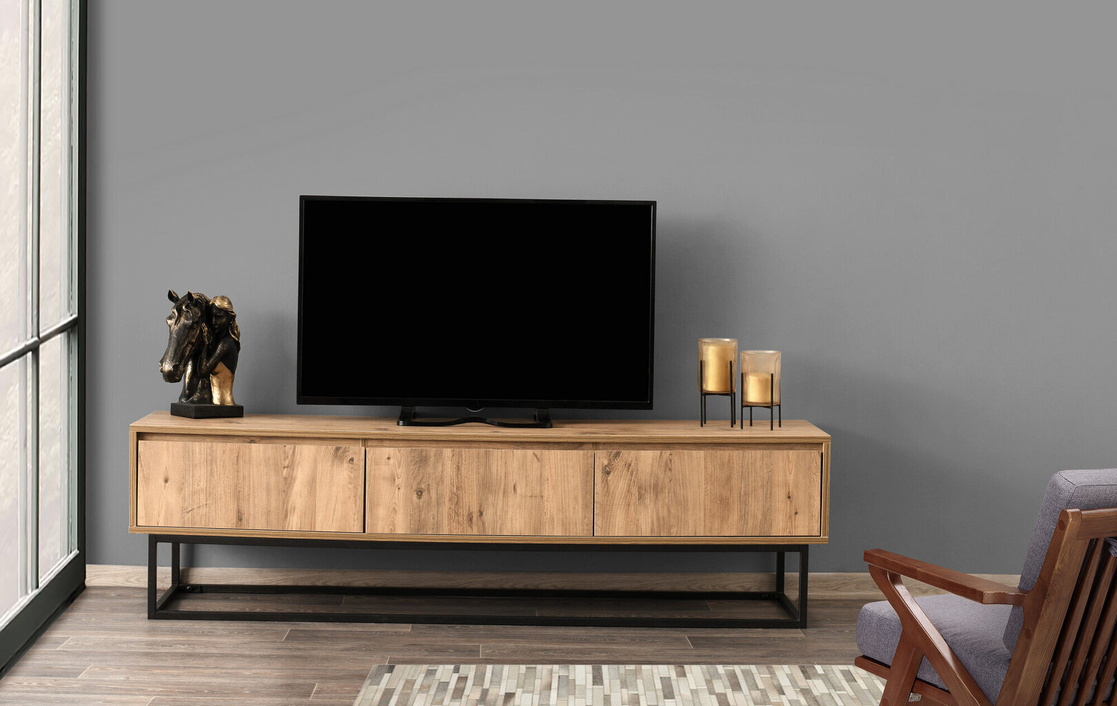 Defektiga toode. TV laud Kalune Design Tilsim 180 cm, pruun/must hind ja info | Defektiga tooted | hansapost.ee