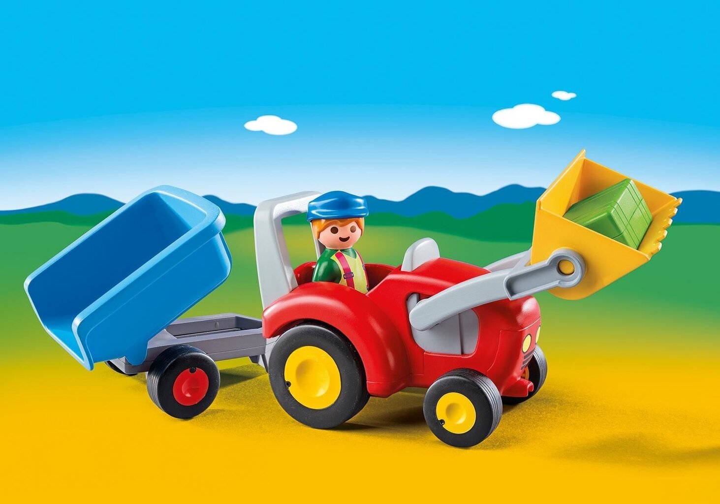 Playset Playmobil 1,2,3 Tractor with Trailer 6964 цена и информация | Klotsid ja konstruktorid | hansapost.ee