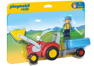 Playset Playmobil 1,2,3 Tractor with Trailer 6964 цена и информация | Конструкторы и кубики | hansapost.ee