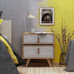 Товар с повреждением. Ночной шкаф Kalune Design Olenj, коричневый цена и информация | Ночные шкафы | hansapost.ee