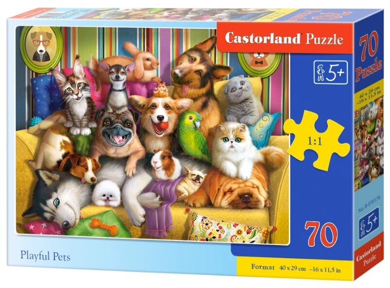 Pusle Castorland, 70 tk, Playful Pets цена и информация | Pusled lastele ja täiskasvanutele | hansapost.ee