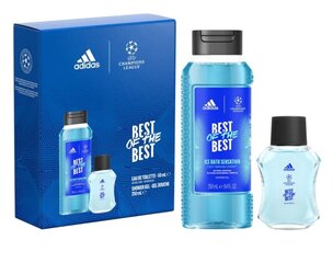 Kinkekomplekt Adidas Uefa 9 Best of Best meestele: tualettvesi Edt, 50 ml + dušigeel, 250 ml hind ja info | Parfüümid meestele | hansapost.ee