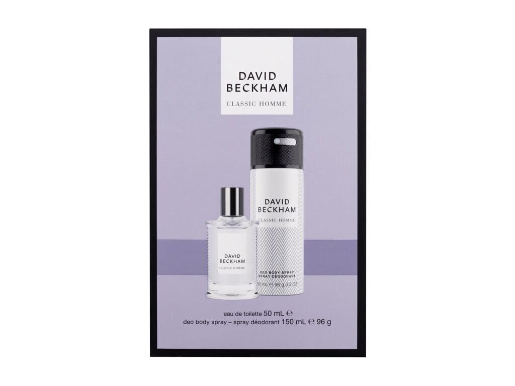 Kinkekomplekt David Beckham Classic Homme meestele: tualettvesi Edt, 50 ml + deodorant, 150 ml hind ja info | Parfüümid meestele | hansapost.ee