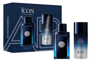 Kinkekomplekt Antonio Banderas Masculino The Icon meestele: parfüümvesi EDT, 100 ml + deodorant, 150 ml hind ja info | Parfüümid meestele | hansapost.ee